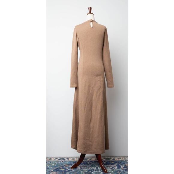 Rabanne Camel Knit Brown Wool Midi Dress - Picture 5 of 10